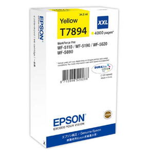 Epson originál ink C13T789440, T789, XXL, yellow, 4000str., 34ml, 1ks, Epson WorkForce Pro WF-5620DWF, WF-5110DW, WF-5690DWF, žltá
