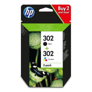 HP originál ink X4D37AE, HP 302, black/tri-colour, 190 black, 165 tri-colourstr., HP 2-pack HP Deskjet 1110/2130/3630, HP Envy 452, čierna