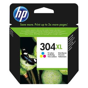 HP originál ink N9K07AE, HP 304XL, Tri-color, 300str., 7ml, HP DeskJet 2620,2630,2632,2633,3720,3730,3732,3735, farebná