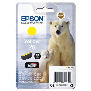 Epson originál ink C13T26144012, T261440, yellow, 4,5ml, Epson Expression Premium XP-800, XP-700, XP-600, žltá