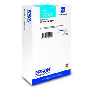 Epson originál ink C13T754240, T7542, XXL, cyan, 69ml, Epson WorkForce Pro WF-8090DW, WF-8590DWF, azurová
