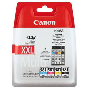 Canon originál ink CLI-581 XXL CMYK Multi Pack, CMYK, 4*11.7ml, 1998C005, very high capacity, Canon 4-pack PIXMA TR7550, TR8550, T
