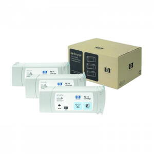 HP originál ink C5070A, HP 81, light cyan, 3x680ml, 3ks, HP 3-pack DesignJet 5000, PS, UV, 5500, PS, light cyan