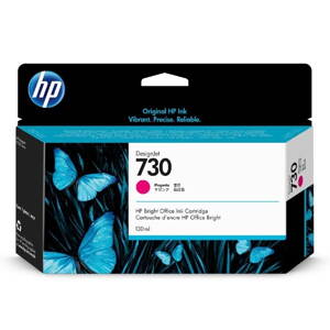 HP originál ink P2V63A, HP 730, magenta, 130ml, HP HP DESIGNJET T1600 SERIES,1700 SERIES,2600 SERIES, purpurová