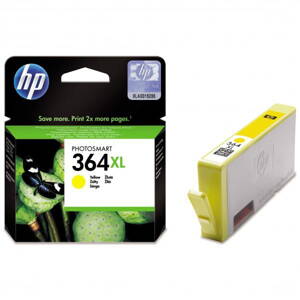 HP originál ink CB325EE, HP 364XL, yellow, 750str., HP Photosmart B8550, C5380, D5460, žltá