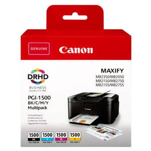 Canon originál ink PGI-1500 BK/C/M/Y Multipack, CMYK, 400/3*300str., 9218B005, Canon MAXIFY MB2050,MB2150,MB2155,MB2350,MB2750,MB2