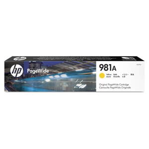 HP originál ink J3M70A, HP 981A, yellow, 6000str., 70ml, HP PageWide Enterprise Color 556, MFP 586, žltá
