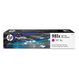HP originál ink L0R10A, HP 981X, magenta, 10000str., 114.5ml, high capacity, HP PageWide MFP E58650, 556, Flow 586, purpurová