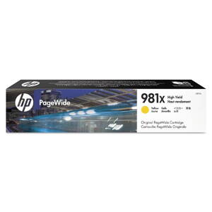 HP originál ink L0R11A, HP 981X, yellow, 10000str., 114.5ml, high capacity, HP PageWide MFP E58650, 556, Flow 586, žltá