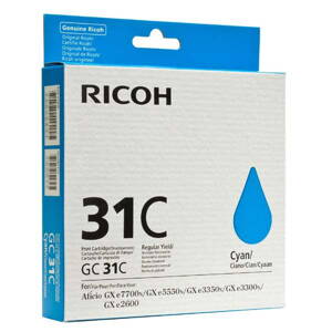 Ricoh originál gélová náplň 405689, cyan, typ GC 31C, Ricoh GXe2600/GXe3000N/GXe3300N/GXe3350N, azurová