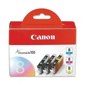 Canon originál ink CLI8CMY, cyan/magenta/yellow, 0621B029, 0621B026, Canon 3-pack C/M/Y iP4200, iP5200, iP5200R, MP500, MP800, farebná