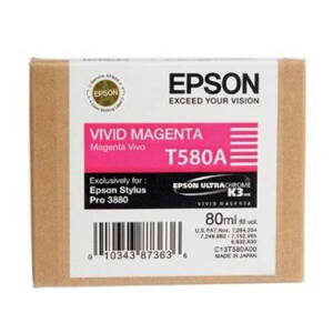Epson originál ink C13T580A00, vivid magenta, 80ml, Epson Stylus Pro 3800, purpurová