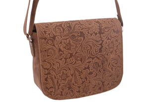 Dámska kožená crossbody kabelka bežová 250112