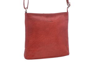 Dámska kožená crossbody kabelka červená 260112
