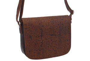 Dámska kožená crossbody kabelka hnedá 250112