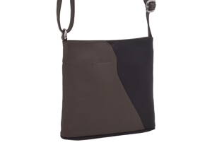 Dámska kožená crossbody kabelka hnedá/tmavohnedá 260112