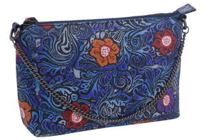 Dámska kožená crossbody kabelka modrá 450113