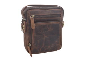 Pánske kožené crossbody tmavohnedý hunter 250904