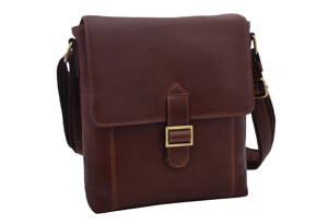Pánske kožené crossbody tmavohnedý vintage 370103