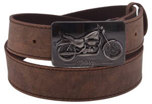 Pánsky kožený opasok 736-40-65 svetlohnedý hunter pracka Motorcycle