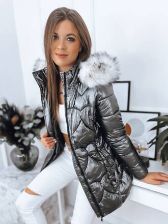 Čierna štýlová prešívaná bunda