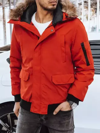 Zimná pánska bunda červenej farby