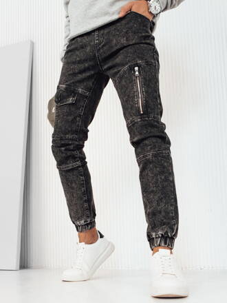 Pánske čierne džínsové nohavice