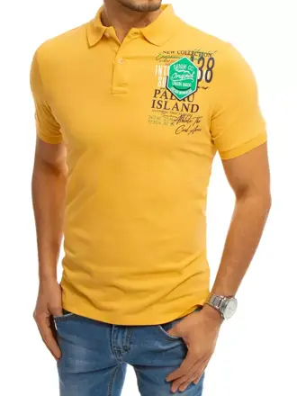 Pekné žlté POLO tričko s potlačou.