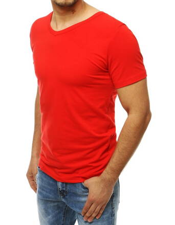 Červené pánske tričko s výstrihom RX4116