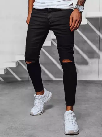 Pánske moderné čierne džínsy