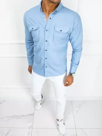 Modrá trendová košeľa