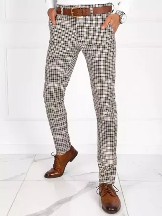 Elegantné kárované chinos nohavice pre pánov skl.39