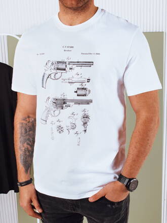 Pánske tričko s potlačou bielej farby Dstreet RX5429