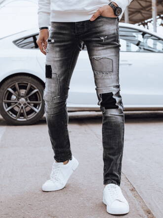 Pánske šedé džínsové nohavice Dstreet UX4293