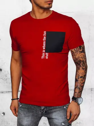 Trendové pánske červené tričko 