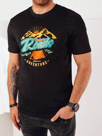 Pánske tričko s potlačou čiernej farby Dstreet RX5400