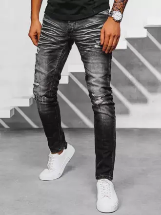 Štýlové čierne džínsové nohavice