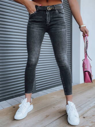 Klasické čierne džínsy s vysokým pásom