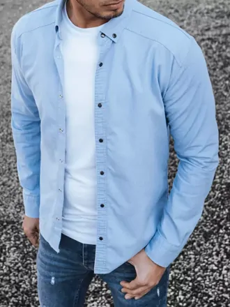 Trendová modrá košeľa