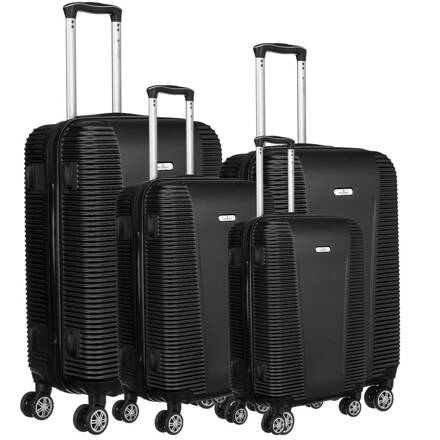 Sada štyroch pevných cestovných kufrov - Peterson PTN 236-SET4 Black