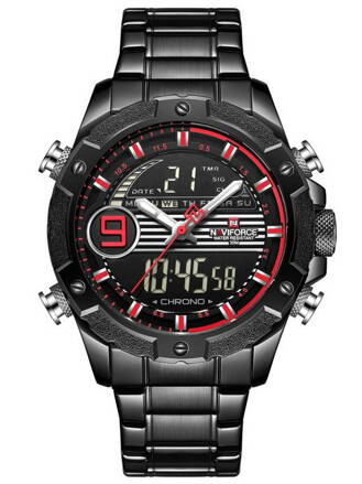 Pánske hodinky NAVIFORCE - NF9146S (zn089b) - black/red