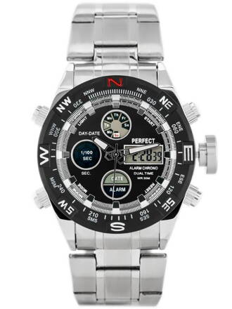 Pánske hodinky PERFECT ZEUS - A890 (zp257a) - silver skl.