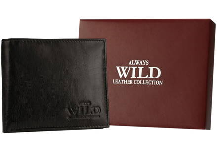 Pevná, kožená pánska peňaženka s RFID ochranou a držiakom na kartu - Always Wild