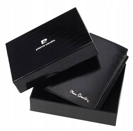 Minimalistická pánska peňaženka z čiernej prírodnej kože - Pierre Cardin