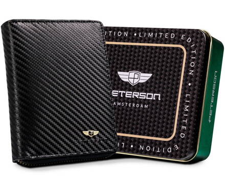 Čierna kožená peňaženka Peterson PTN 340-CA-6655 