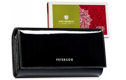 Dámska kožená peňaženka so zapínaním na patentky — Peterson