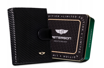 Pánska vertikálna kožená peňaženka so zapínaním na patentku - Peterson