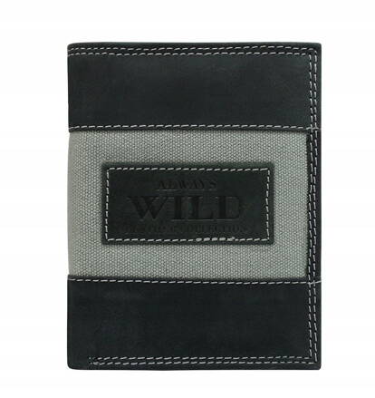 Vertikálna pánska peňaženka, prírodná koža, nubuk a Always Wild džínsy