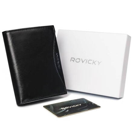 Veľká originálna pánska peňaženka z prírodnej lícovej kože, RFID - Rovicky
