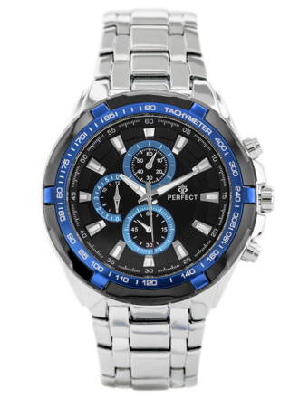 Pánske hodinky PERFECT - MILTON - silver/blue (zp112j)
